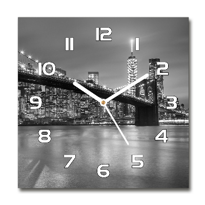 Reloj de pared cuadrado Nueva York de noche