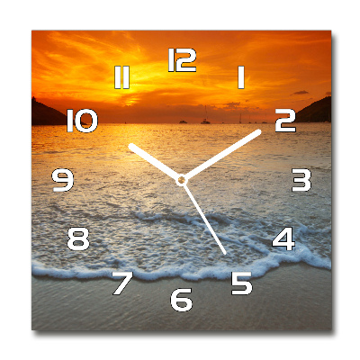 Reloj de pared cuadrado Mar al atardecer
