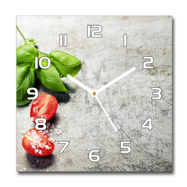 Reloj cuadrado Tomates y albahaca
