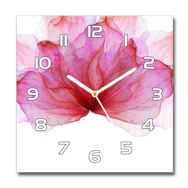 Reloj cuadrado Flor rosa
