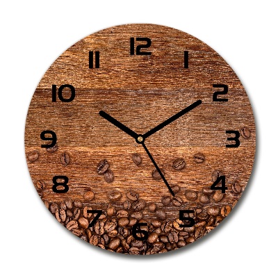Reloj de cristal redondo Granos de café