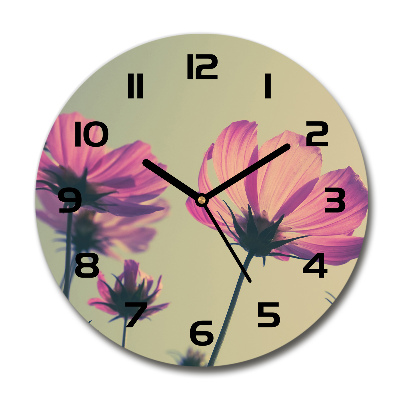 Reloj redondo pared flores rosas