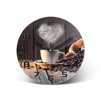 Reloj de pared redondo Una taza de café