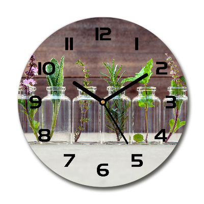 Reloj de pared redondo Plantas en frascos