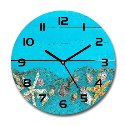 Reloj de pared redondo Estrellas de mar y conchas