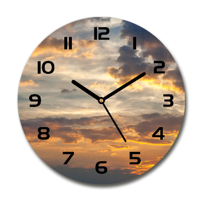 Reloj redondo pared Atardecer