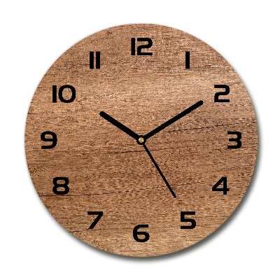 Reloj de cristal redondo Fondo de madera