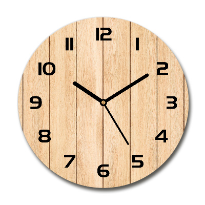 Reloj de cristal redondo Fondo de madera