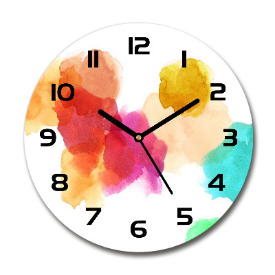 Reloj redondo pared Manchas de colores