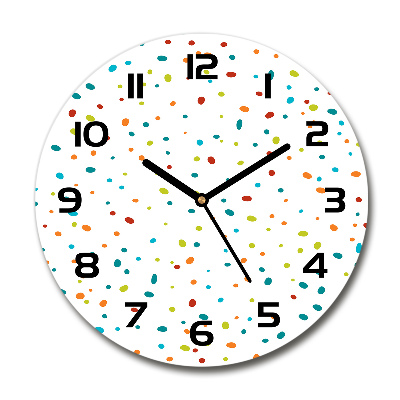 Reloj de cristal redondo Puntos de colores