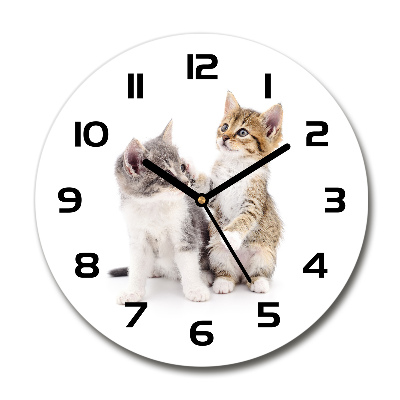 Reloj de pared redondo Dos pequeños gatos