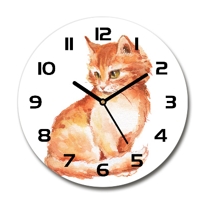 Reloj redondo pared Gato pelirrojo