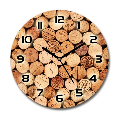 Reloj de cristal redondo corchos de vino