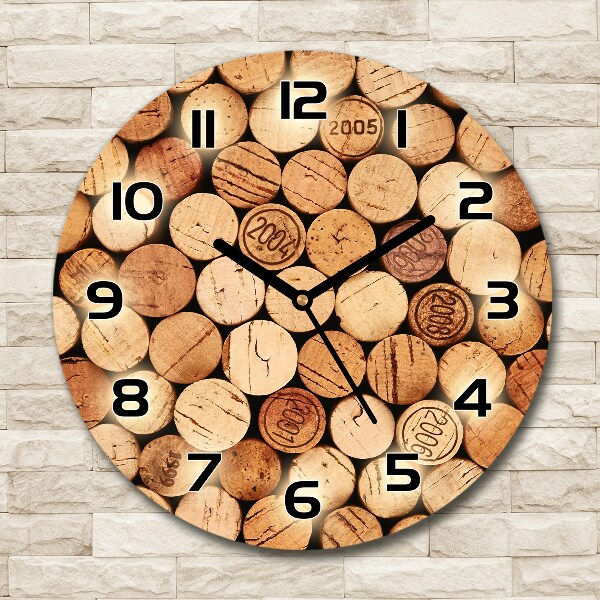 Zegar szklany okrągły Korki z wina