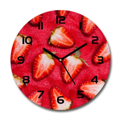 Reloj de cristal redondo Fresas en rodajas