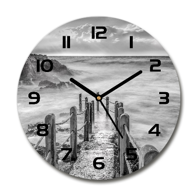 Reloj redondo pared Camino junto al mar