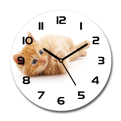 Reloj redondo pared Gato pelirrojo