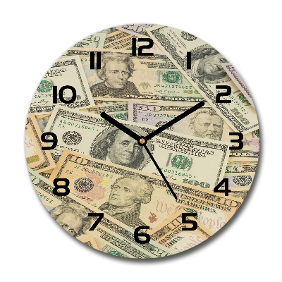 Reloj de pared redondo Billetes de dólar
