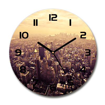 Reloj de cristal redondo Manhattan Nueva York