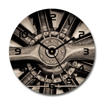 Reloj de pared redondo motor de avión