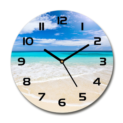 Reloj de cristal redondo Playa tropical