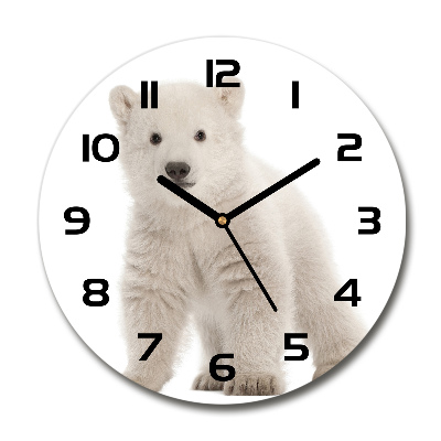 Reloj de cristal redondo Oso polar