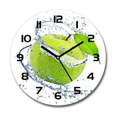 Reloj de cristal redondo manzana verde