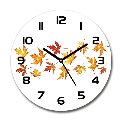 Reloj de cristal redondo Hojas de otoño