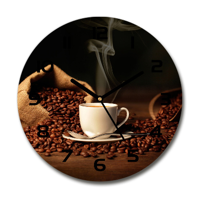 Reloj redondo pared Café en una taza