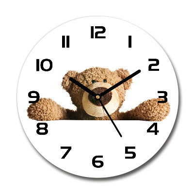 Reloj de cristal redondo Oso de peluche