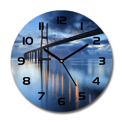 Reloj de cristal redondo Puente iluminado