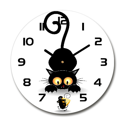 Reloj redondo pared El gato y el ratón