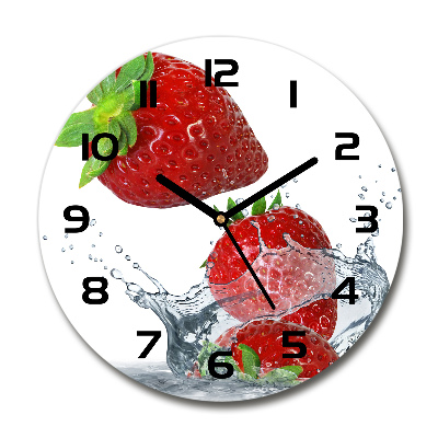 Reloj redondo pared Fresas y agua