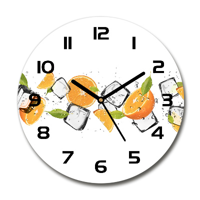Reloj de pared redondo Naranjas con hielo