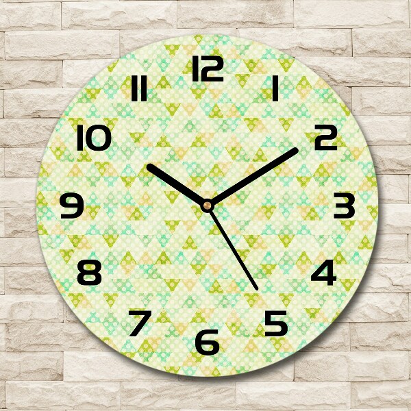 Zegar szklany okrągły Geometryczne tło