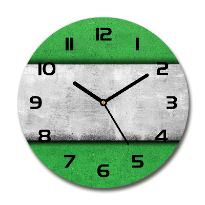 Reloj de cristal redondo Muro verde