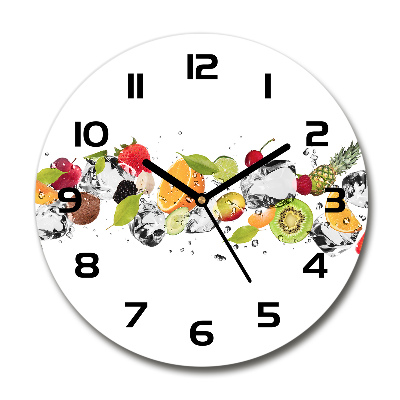 Reloj de cristal redondo Fruta y agua
