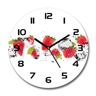 Reloj de pared redondo Fresas y agua