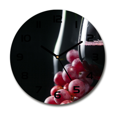 Reloj de cristal redondo Uvas y vino
