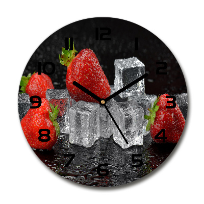 Reloj de cristal redondo Fresas con hielo