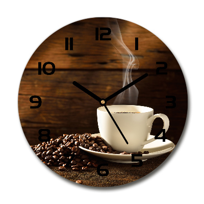 Reloj redondo pared Una taza de café
