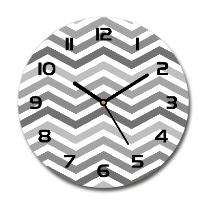 Reloj de pared redondo Zigzags grises