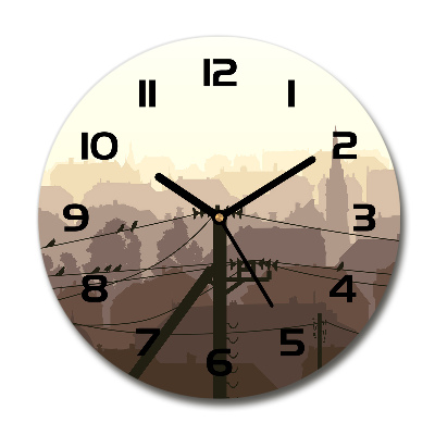 Reloj de pared redondo Línea eléctrica de la ciudad