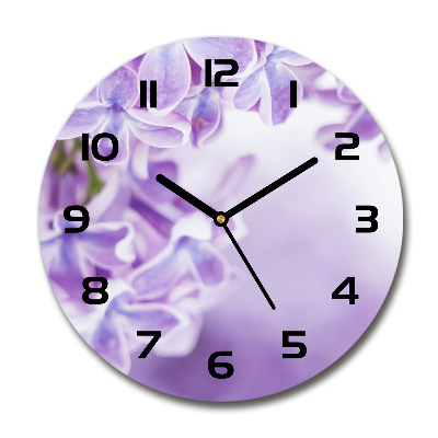 Reloj de cristal redondo flores lilas