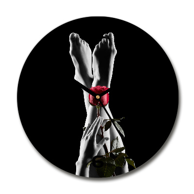 Reloj de pared redondo Rosa y pies