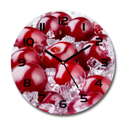 Reloj de cristal redondo Cereza congelada