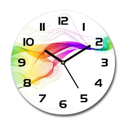 Reloj de cristal redondo Abstracción colorida