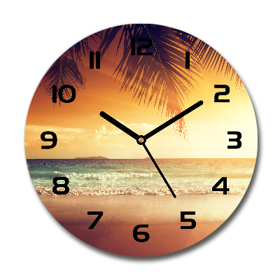 Reloj redondo pared Playa tropical