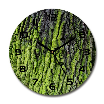 Reloj redondo pared corteza de árbol
