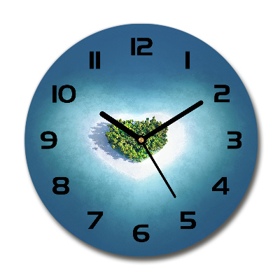 Reloj de pared redondo Isla en forma de corazón